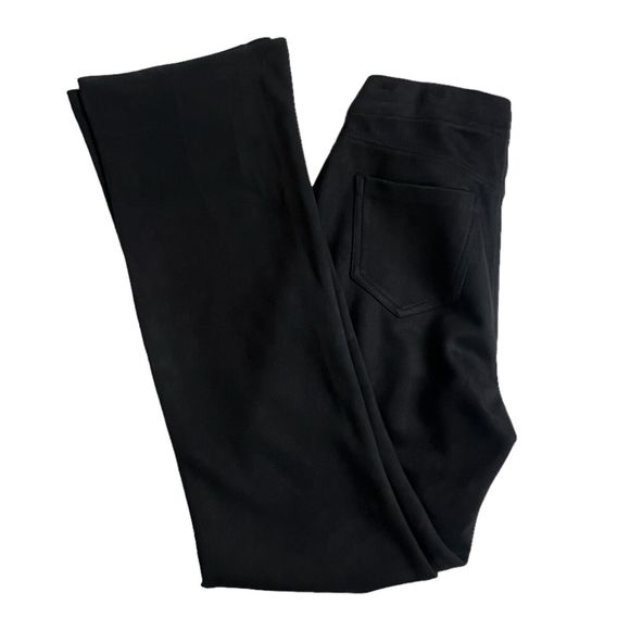 Liverpool Womens Black Faux Suede Mid Rise Pull On Bootcut Pants 4 - Picture 1 of 8